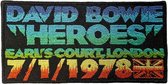 David Bowie - Heroes Earls Court Patch - Zwart