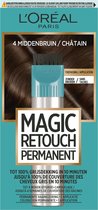 L’Oréal Paris Magic Retouch Permanent 4 - Middenbruin - Permanente Haarkleuring