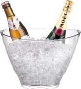ijsemmer, acryl champagne-emmer voor feest, 4 liter heldere ovale bar ijskoeler container drankenopslagbak voor wijn, drankjes, whisky, champagne of bierflessen