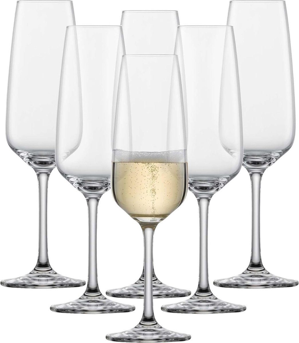 Champagneglas (set van 6) tijdloze champagneglazen met moussepunt vaatwasmachinebestendig