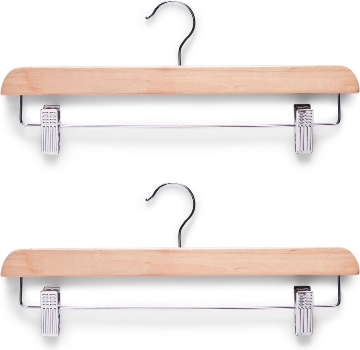 Zeller Kledinghanger - 2x - hout - 36 cm - luxe broek/rokhanger