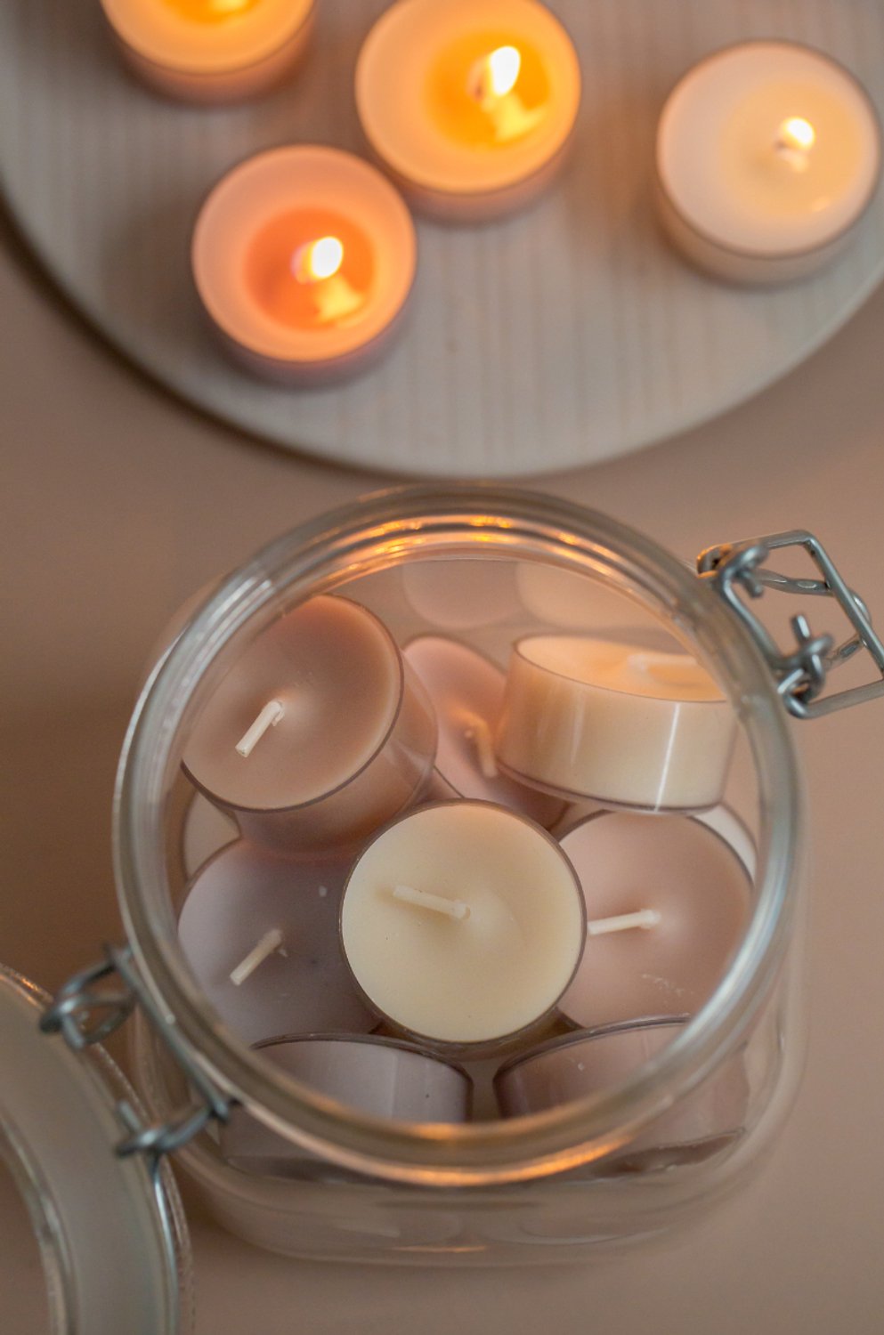 Rustik Lys - Weckpot met waxinelichtjes 'Weck' (Chocolate, 20 stuks)