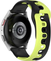 Siliconen bandje - geschikt voor Huawei Watch GT / GT Runner / GT2 46 mm / GT 2E / GT 3 46 mm / GT 3 Pro 46 mm / GT 4 46 mm / Watch 3 / Watch 3 Pro / Watch 4 / Watch 4 Pro - zwart-limoengroen
