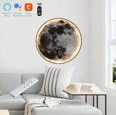 INOLEDS® Moon Wandlamp & Plafondlamp - Ø 60 cm - Maanlamp - Scandinavische Stijl - LED verlichting - Met Afstandsbediening - Google Home & Alexa - Tuya Smart - 3.000-6.000K
