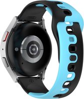 Siliconen bandje - geschikt voor Huawei Watch GT / GT Runner / GT2 46 mm / GT 2E / GT 3 46 mm / GT 3 Pro 46 mm / GT 4 46 mm / Watch 3 / Watch 3 Pro / Watch 4 / Watch 4 Pro - zwart-blauw