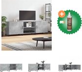 vidaXL Tv-meubel 150x30x50 cm bewerkt hout betongrijs - Kast - Inclusief Houtreiniger en verfrisser