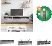 vidaXL Tv-meubel 150x30x44-5 cm bewerkt hout grijs sonoma eikenkleurig - Kast - Inclusief Houtreiniger en verfrisser