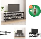 vidaXL Tv-meubel 140x30x50 cm bewerkt hout zwart - Kast - Inclusief Houtreiniger en verfrisser
