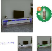 vidaXL TV Meubel - Middelgroot - Hoogglans Wit - 290 x 36.5 x 40 cm - Met RGB LED-verlichting - Kast - Inclusief Houtreiniger en verfrisser