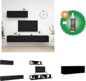 vidaXL Tv-meubelen 3 st spaanplaat zwart - Kast - Inclusief Houtreiniger en verfrisser