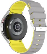 Siliconen bandje - geschikt voor Samsung Galaxy Watch 6 / Watch 6 Classic / Watch 5 / Watch 5 Pro / Watch 4 / Watch 4 Classic - grijs-geel