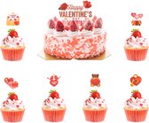 Festivz Valentijnsdag Cup Cake & Taart topper Set - Valentijn Decoratie – Feestversiering – Rood - Romantisch - Feest