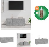 vidaXL Tv-meubel 80x34x30 cm spaanplaat betongrijs - Kast - Inclusief Houtreiniger en verfrisser