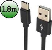 USB C Oplader - USB C Kabel - USB C naar USB A Kabel 1.8 meter - Zwart