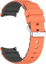 Siliconen bandje - geschikt voor Samsung Galaxy Watch 6 / Watch 6 Classic / Watch 5 / Watch 5 Pro / Watch 4 / Watch 4 Classic - oranje-zwart