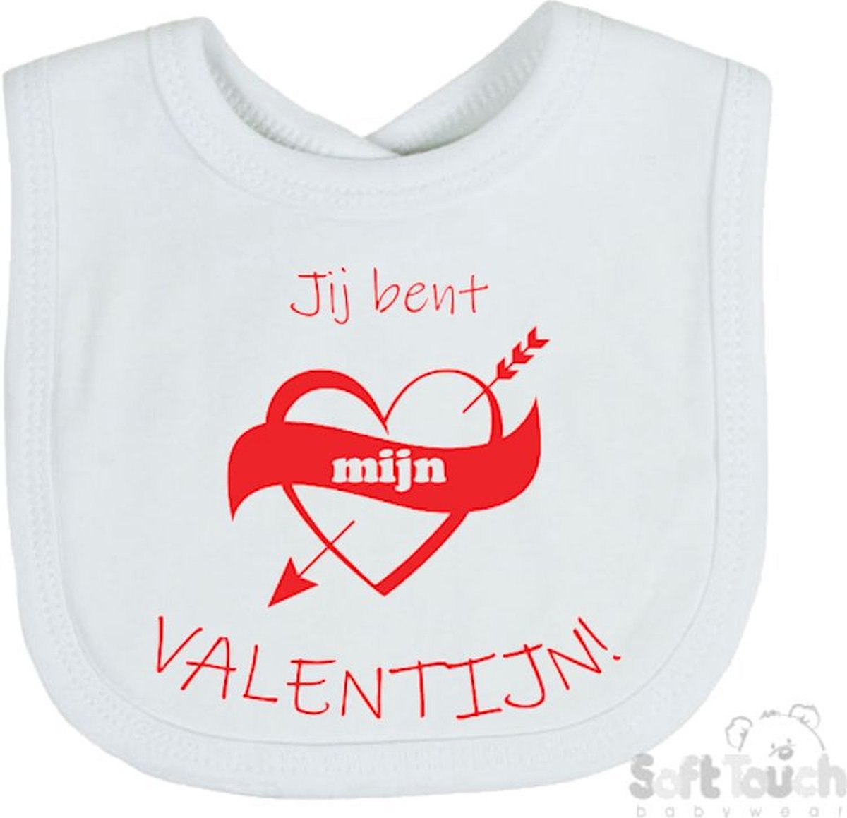 Goedkoopste Soft Touch Slabber Slabbetje Slab Jij bent mijn valentijn! Unisex Katoen Wit/rood Maat 33x22 Cm