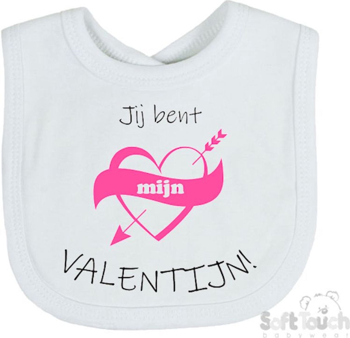 Goedkoopste Soft Touch Slabber Slabbetje Slab Jij bent mijn valentijn! Unisex Katoen Wit/zwart/roze Maat 33x22 Cm