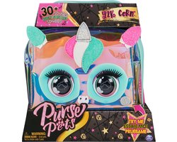 Purse Pets - Y2K Corn Interactieve tas met meer dan 30 geluiden en reacties - speelgoedeenhoorn en crossbody tas