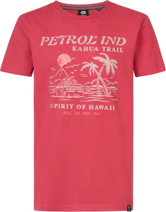 Petrol Industries Boys T-Shirt SS Classic Print Jongens T-shirt - Red Melon - Maat 164