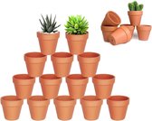 Terracotta, 20 stuks, kleiplantenpotten, mini-bloempot, terracotta met afvoergat, keramische plantenpot voor planten binnen en buiten, cactussen, vetplanten, huisplanten (3,5 x 3 cm)