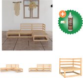 vidaXL 4 delige Loungeset massief grenenhout Tuinset Inclusief Houtreiniger en verfrisser