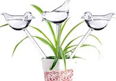 Glass Watering Globe Zelfbewaterende spikes - verpakking van 3 plantenbewateringslampen - vogelvorm zelfbewatering voor binnen- en buitenplanten