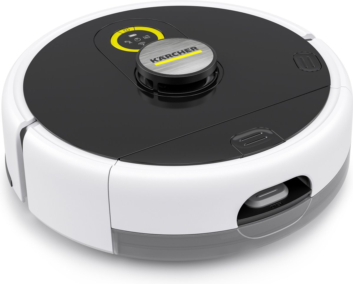Kärcher robot Floor Cleaner RCF 3 slimme app-besturing LiDAR lasernavigatie plattegronden ruimte- en obstakeldetectie 120 min looptijd dweilrobot voor harde vloeren