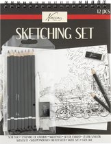 Complete Nassau Fine Art Sketching Set – Professionele Tekenset met Schetsblok, Grafietpotloden, Doezelaar, Gum & Puntenslijper – FSC-Certified Schetspapier – Ideaal voor Kunstenaars & Hobbyisten
