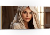 Hout - Vrouw - Model - Doek - 100x50 cm - 9 mm dik - Foto op Hout (Met Ophangsysteem)