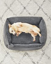 hondenmand, afneembare hoes, 90 x 75 x 25 cm, grijs