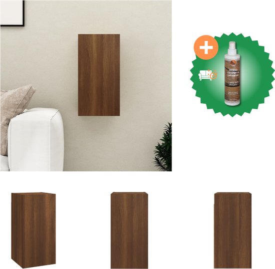 vidaXL Tv-meubel 30-5x30x60 cm bewerkt hout bruineikenkleurig - Kast - Inclusief Houtreiniger en verfrisser