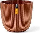 Capi Europe - Pot de fleurs boule Groove 'made with' déchets - 13x12 - Koper - Pot de fleurs pour intérieur et extérieur - Capi 'Made with' - Fabriqué à partir de matériaux recyclés - Garantie à vie - IGMC532