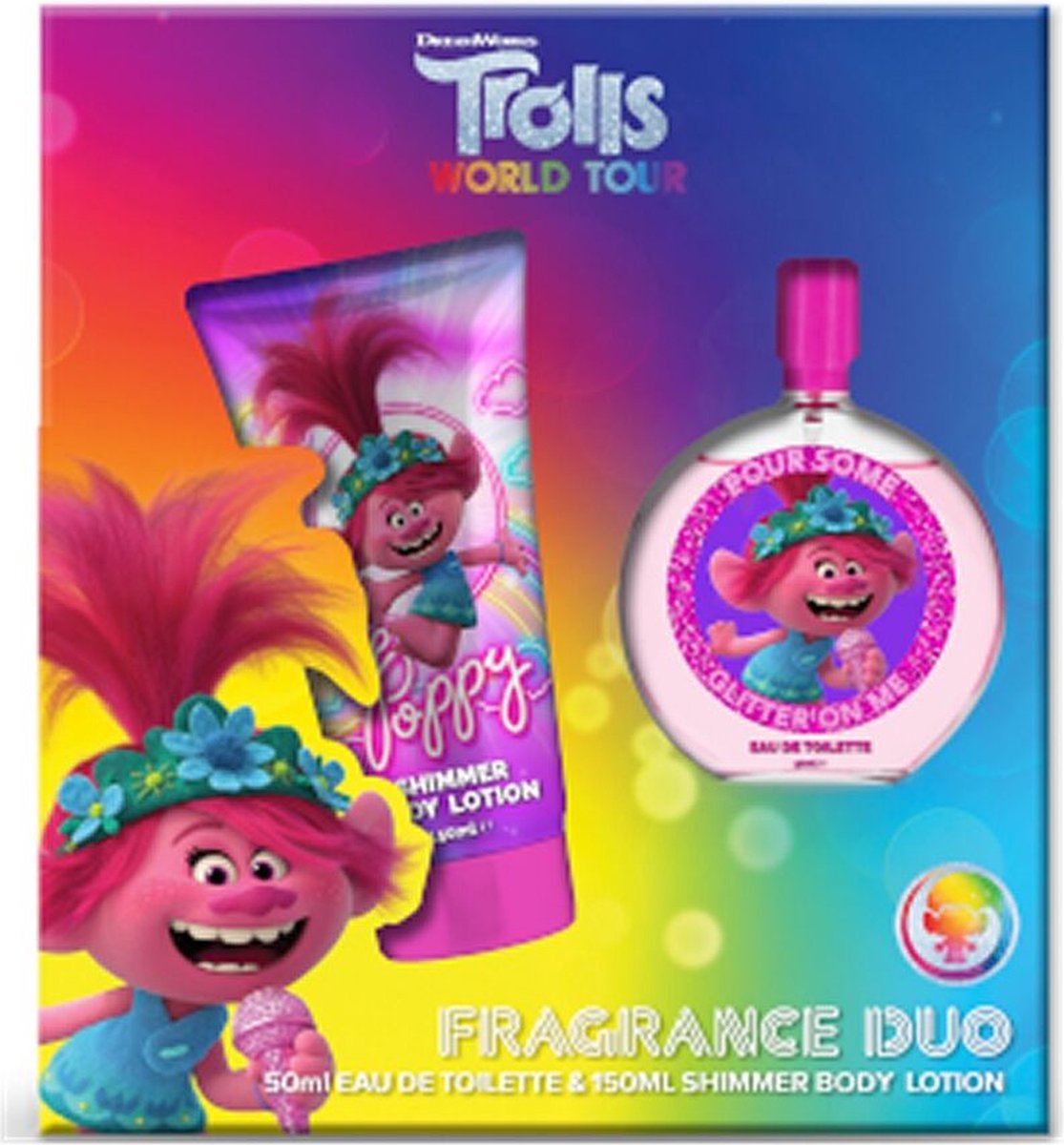 Trolls-Set:-50ml-Eau-de-Toilette-&-150ml-Glitter-Body-Lotion-fuchsia - Maat One-size