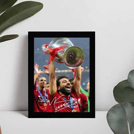 Mohamed Salah Ingelijste Handtekening – 15 x 10cm In Klassiek Zwart Frame – Gedrukte handtekening – Liverpool FC - Voetbal