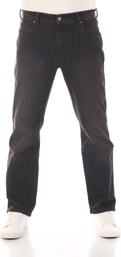 Wrangler Heren Jeans Broeken Texas Stretch regular/straight Fit Zwart 42W / 34L Volwassenen Denim Jeansbroek
