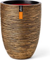 Capi Europe - Vase élégant bas Rib NL - 46x58 - Goud - Ø d'ouverture - Pour l'intérieur et l'extérieur - Garantie à vie - Incassable - 100% Recyclable - KBGR783