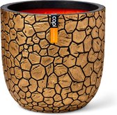 Capi Europe - Pot de fleur boule Clay NL - 43x41 - Goud - Ouverture Ø35 - Pour usage intérieur et extérieur - Garantie à vie - Incassable - 100% Recyclable - KGBC933