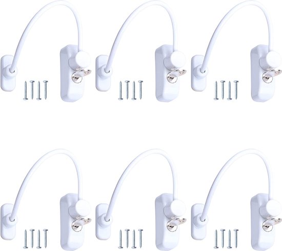 Baby Veiligheid Raamslot Kind Kinderen Peuters Proof Beveiliging Deur Kabel Sloten Restrictor Wit Zwart (Wit