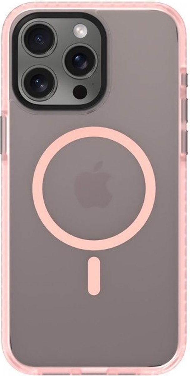 Hoesje met MagSafe geschikt voor iPhone 15 Pro Max | Prisma | Roze