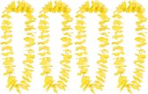 Toppers in concert - Boland Hawaii krans/slinger - 4x - Tropische kleuren geel - Bloemen hals slingers
