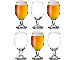 Glasmark Bierglazen - 6x - op voet - 360 ml - glas - speciaal bier
