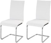 LEA Set de 2 chaises de salle à manger - Simili Witte - Style contemporain - L 43 x P 56 cm