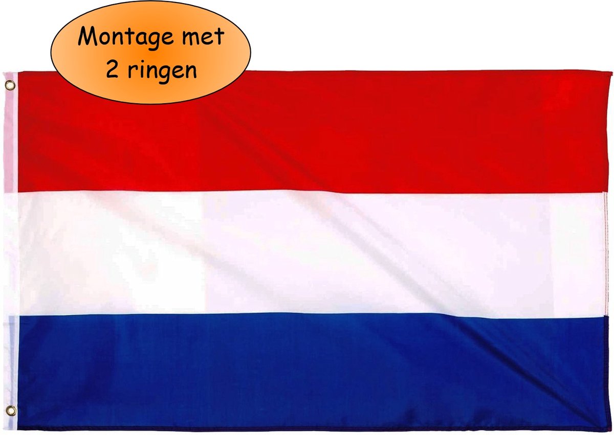 Nederlandse Vlag - Rood wit blauw - 90 x 150 cm - Polyester