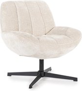 Luxe Draaifauteuil - Fauteuil - Fauteuils - Zetel - Relaxstoel - Wit - Metaal - Stof - 72 cm