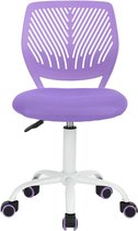 Chaise de bureau réglable avec assise en tissu, sans accoudoirs, violette.