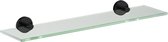 Plieger Vigo Planchet – Planchet Badkamer 52 cm x 14 cm – Planchet Glas – Wandmontage – 10 jaar garantie – Mat Zwart
