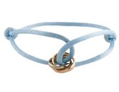 Bracelet Trinity Blauw - Bracelet Élégant - Bracelet de Luxe - Argent Réel 925S