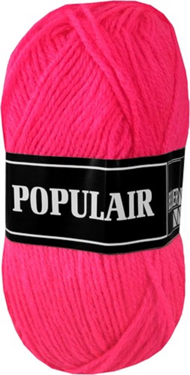 Beijer Populair acryl garen - fel roze (75) - 1 bol haakgaren/breigaren - naald 3,5 a 4mm