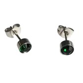 Aramat jewels ® - Zweerknopjes geboortesteen oorbellen mei smaragd groen chirurgisch staal 5mm