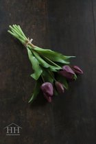Tulp - paars - 33cm - 7 stelen - kunst boeket - kunst tulpen - nep tulpen - kunststof tulpen - kunstbloemen tulpen - kunsttulpen - tulpen - kunst tulpenboeket